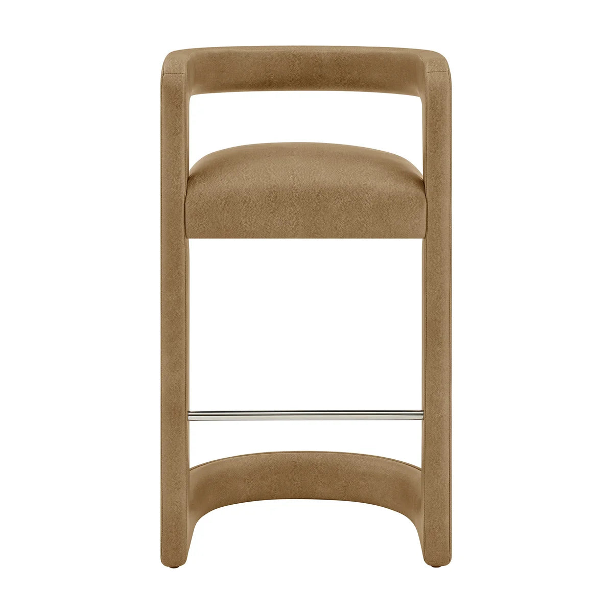 Winslow Vegan Leather Bar Stool Set of 2 Curved Back