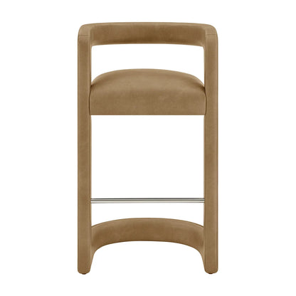 Winslow Vegan Leather Bar Stool Set of 2 Curved Back