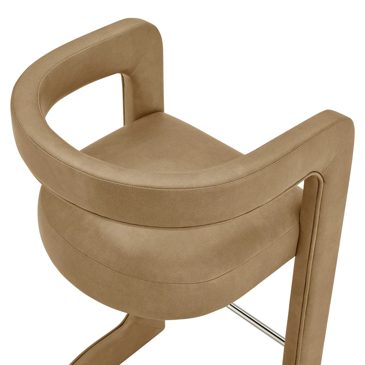 Winslow Vegan Leather Bar Stool Set of 2 Curved Back
