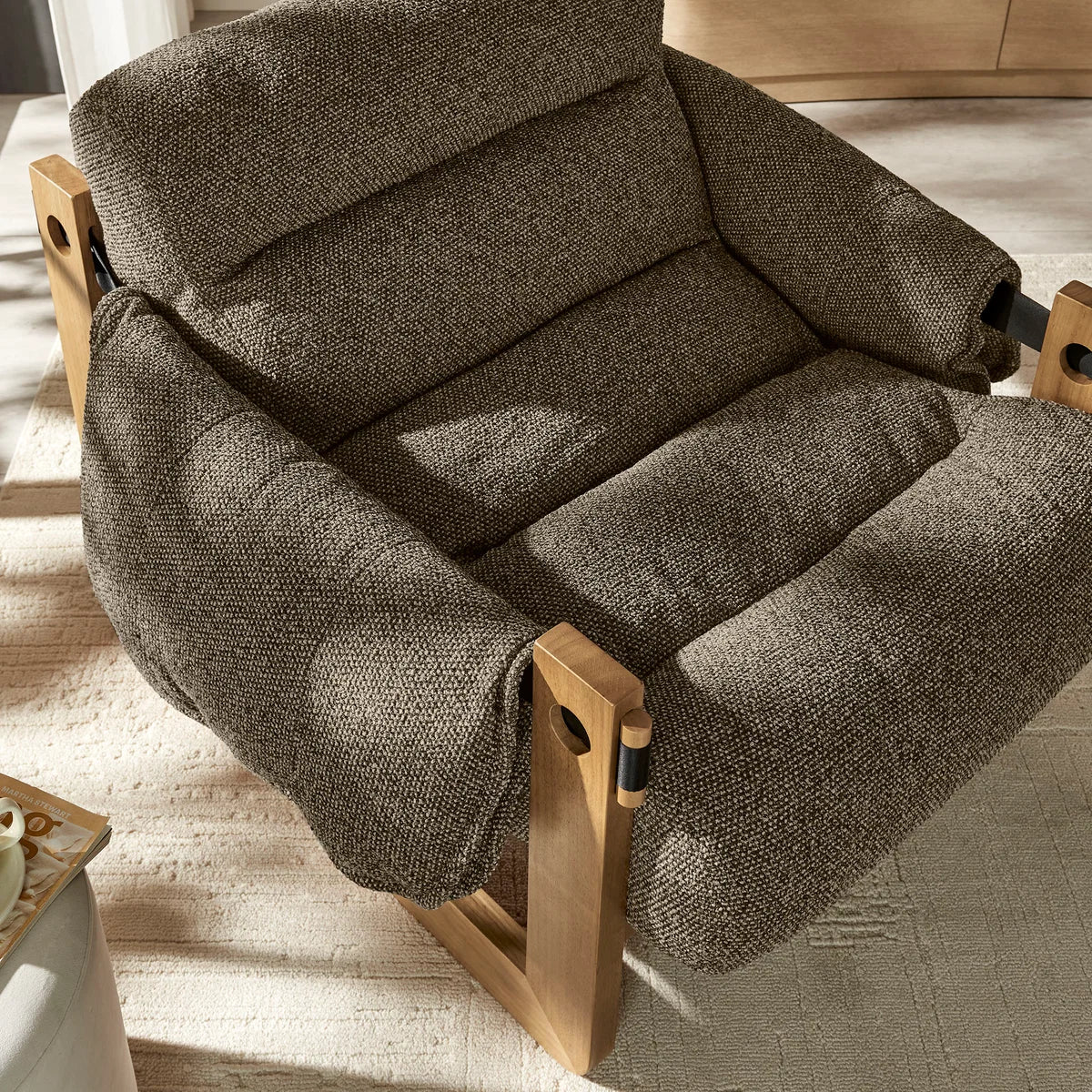 Sorelle Upholstered Fabric Sling Lounge Chair