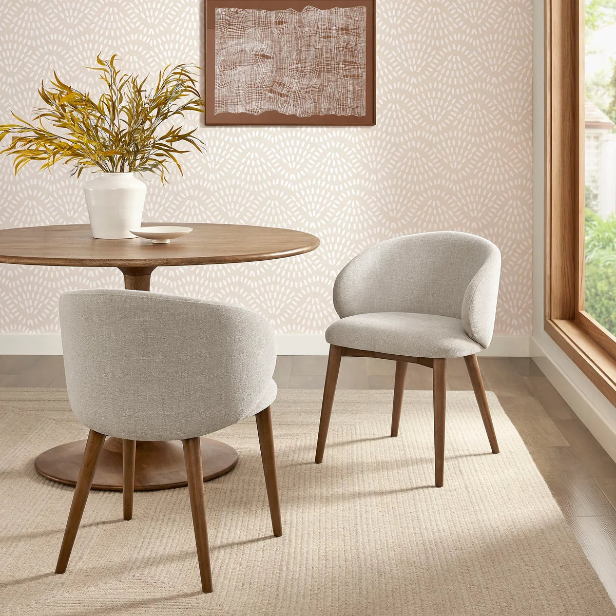Anelle Upholstered Fabric Dining Chairs Set of 2