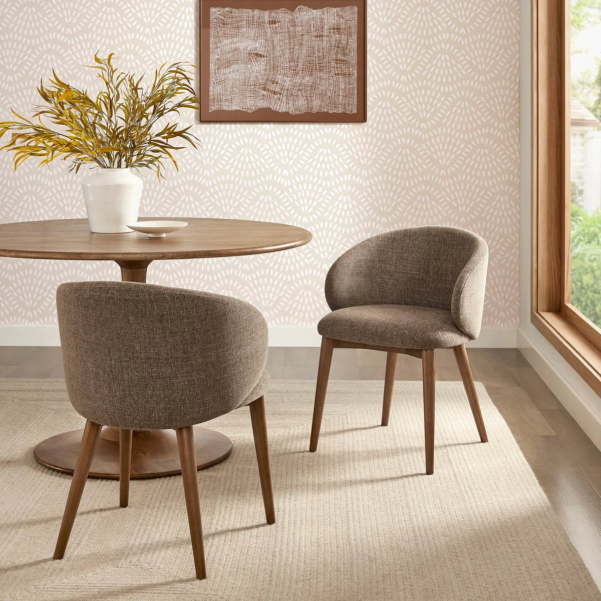 Anelle Upholstered Fabric Dining Chairs Set of 2