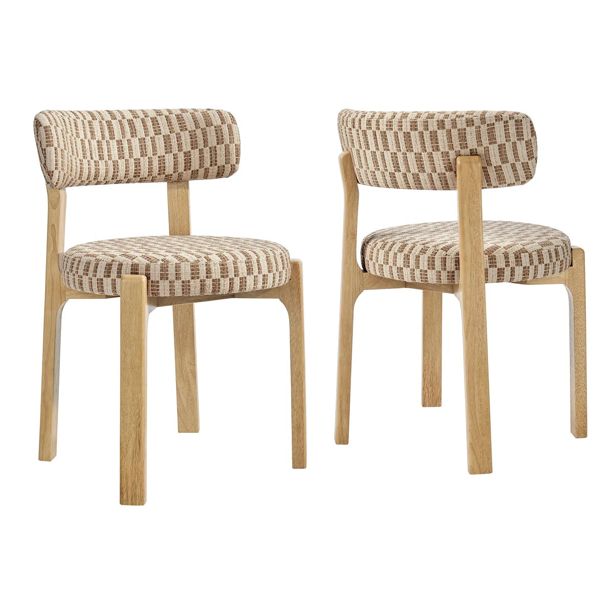 Marsha Retro Upholstered Fabric Dining Chairs Set of 2