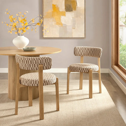 Marsha Retro Upholstered Fabric Dining Chairs Set of 2