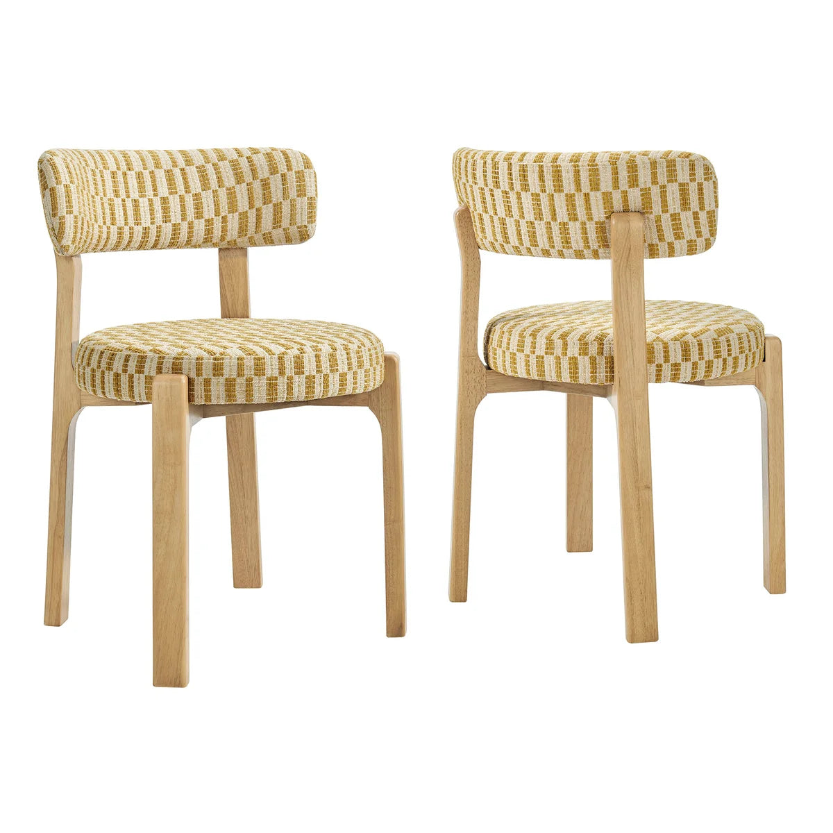 Marsha Retro Upholstered Fabric Dining Chairs Set of 2