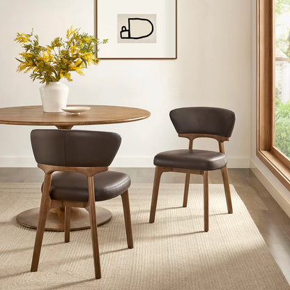 Daphne Vegan Leather Dining Chairs Set of 2
