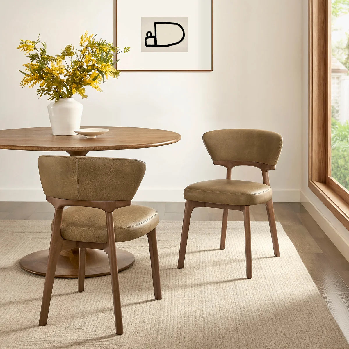 Daphne Vegan Leather Dining Chairs Set of 2