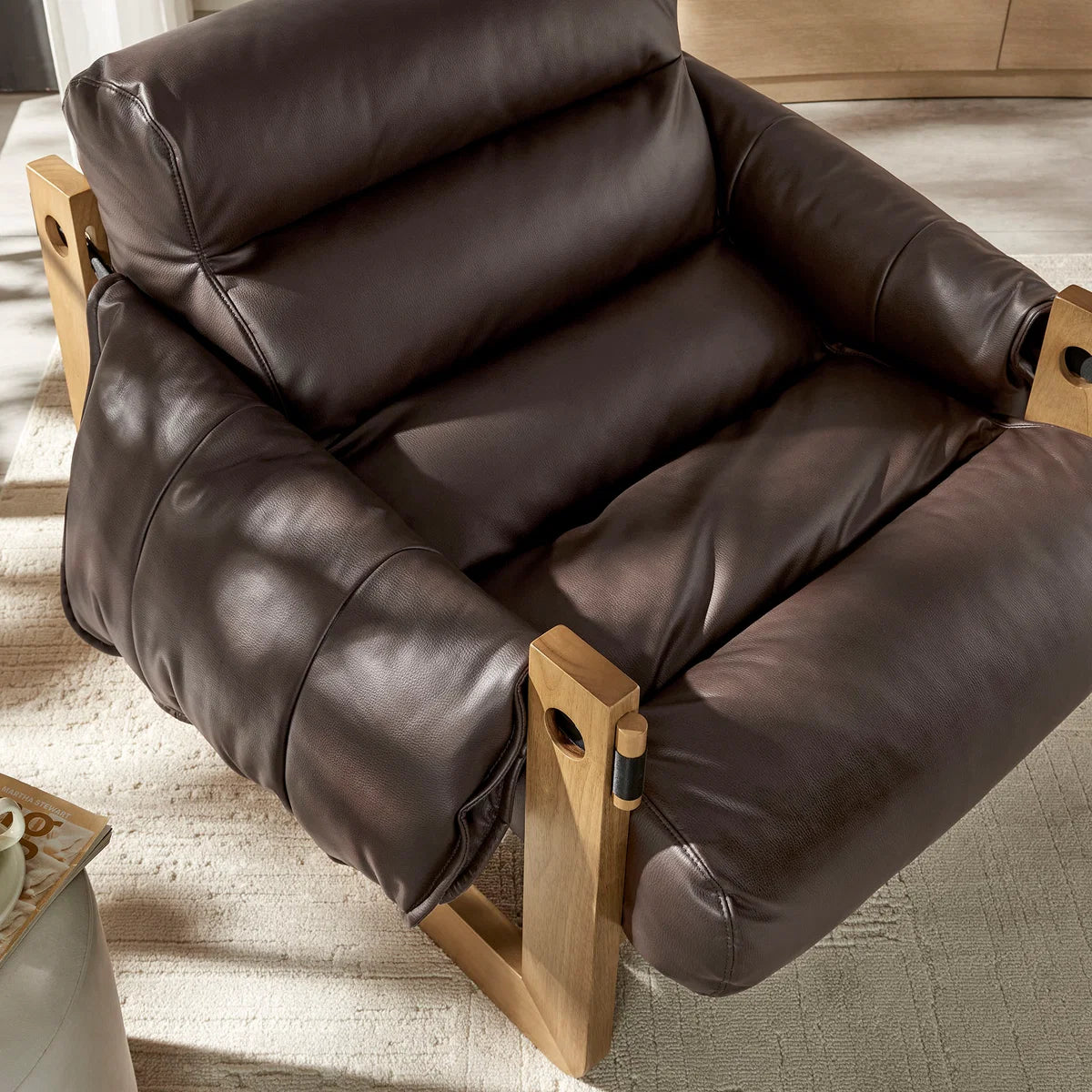 Sorelle Vegan Leather Sling Lounge Chair