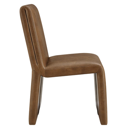 Emory Folded Silhouette Vegan Leather Chair Set of 2