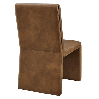 Emory Folded Silhouette Vegan Leather Chair Set of 2