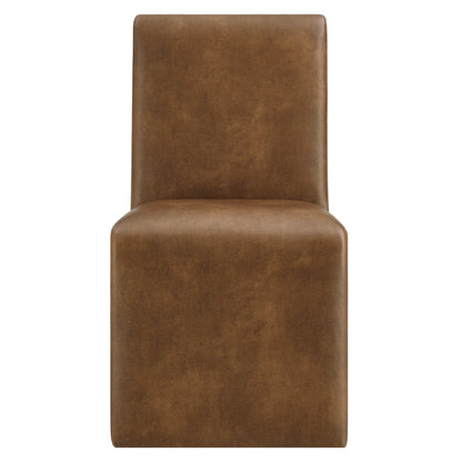 Emory Folded Silhouette Vegan Leather Chair Set of 2