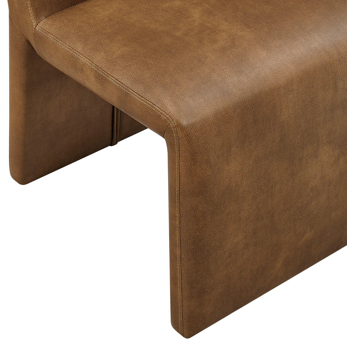 Emory Folded Silhouette Vegan Leather Chair Set of 2