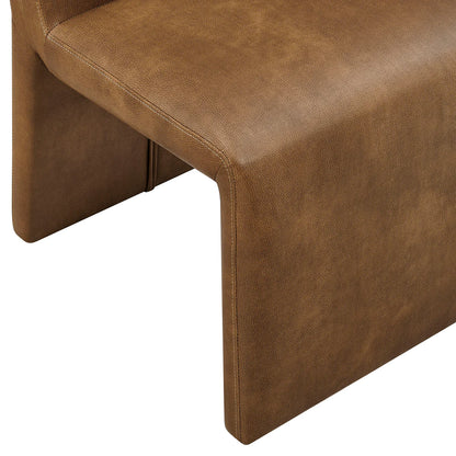 Emory Folded Silhouette Vegan Leather Chair Set of 2