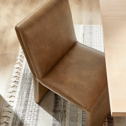 Emory Folded Silhouette Vegan Leather Chair Set of 2