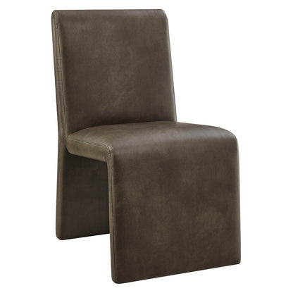 Emory Folded Silhouette Vegan Leather Chair Set of 2
