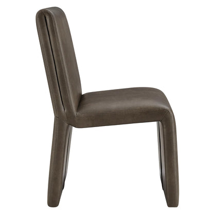 Emory Folded Silhouette Vegan Leather Chair Set of 2