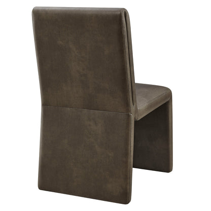 Emory Folded Silhouette Vegan Leather Chair Set of 2