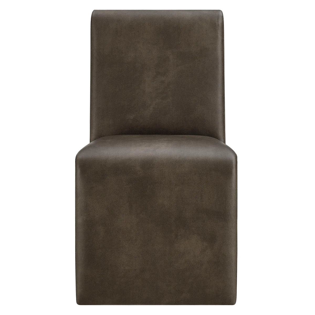 Emory Folded Silhouette Vegan Leather Chair Set of 2