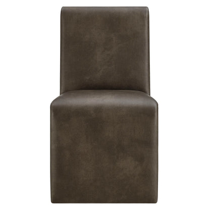 Emory Folded Silhouette Vegan Leather Chair Set of 2
