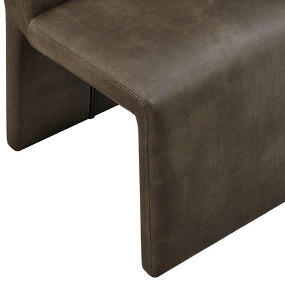 Emory Folded Silhouette Vegan Leather Chair Set of 2