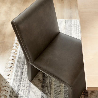 Emory Folded Silhouette Vegan Leather Chair Set of 2