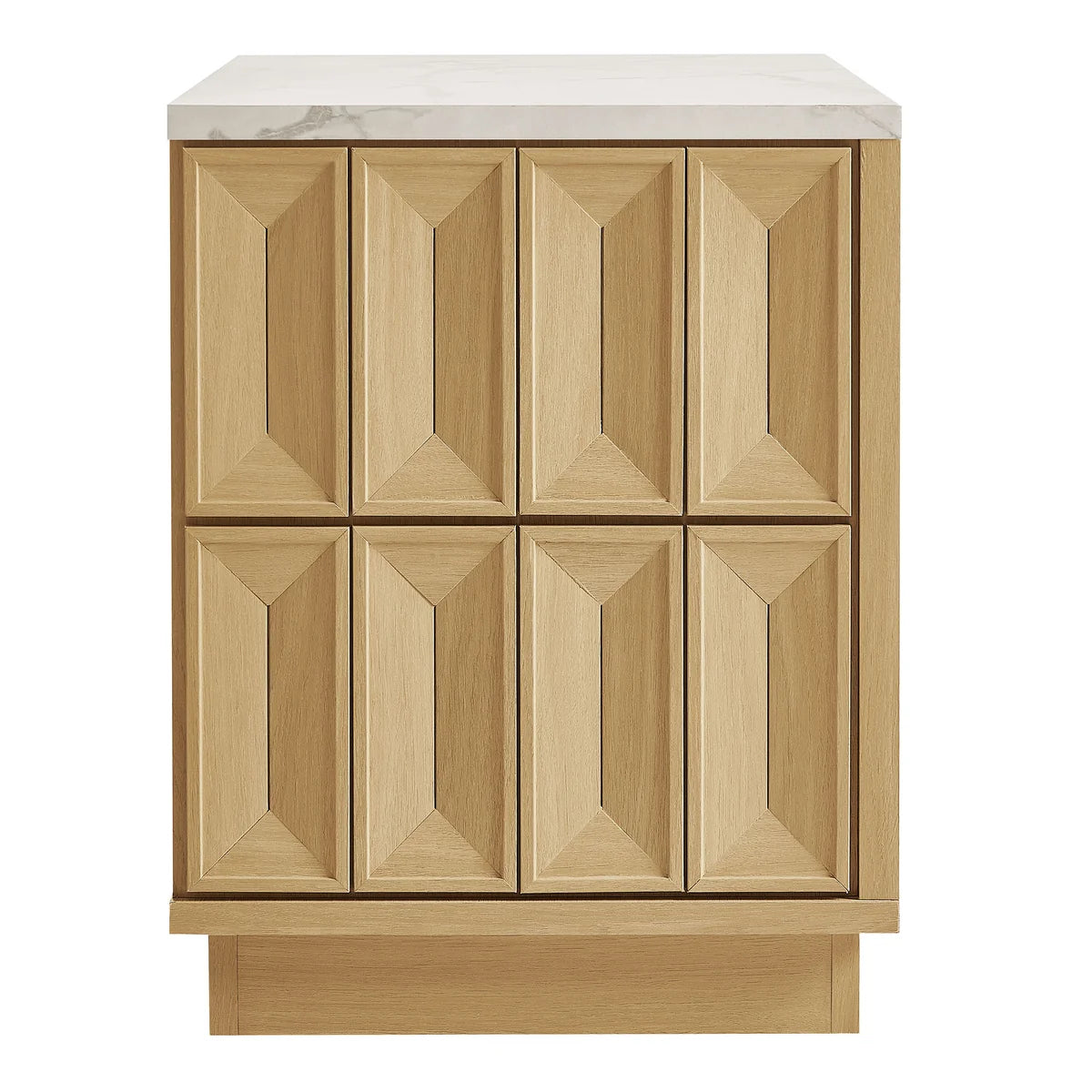 Mabry 23 Inch Geometric Faceted Two‑Drawer Nightstand