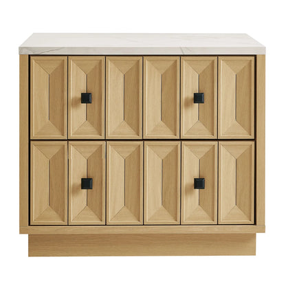 Mabry 23 Inch Geometric Faceted Two‑Drawer Nightstand