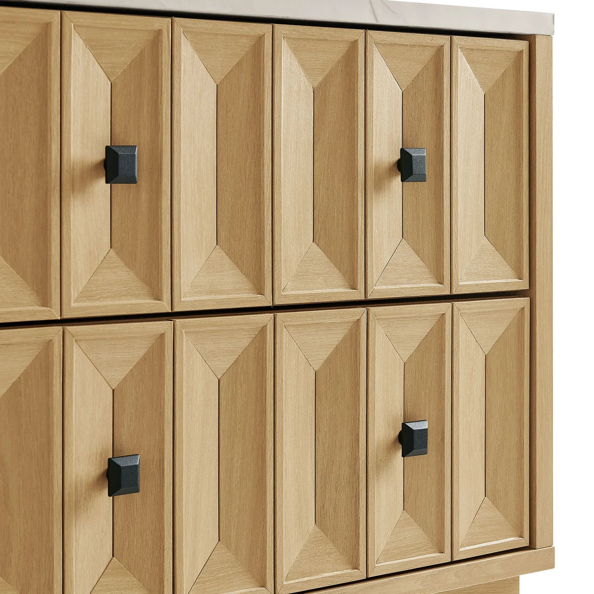 Mabry 23 Inch Geometric Faceted Two‑Drawer Nightstand