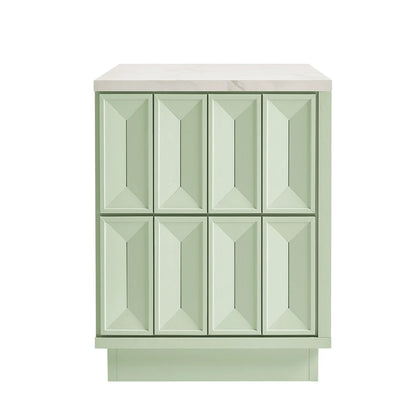 Mabry 23 Inch Geometric Faceted Two‑Drawer Nightstand