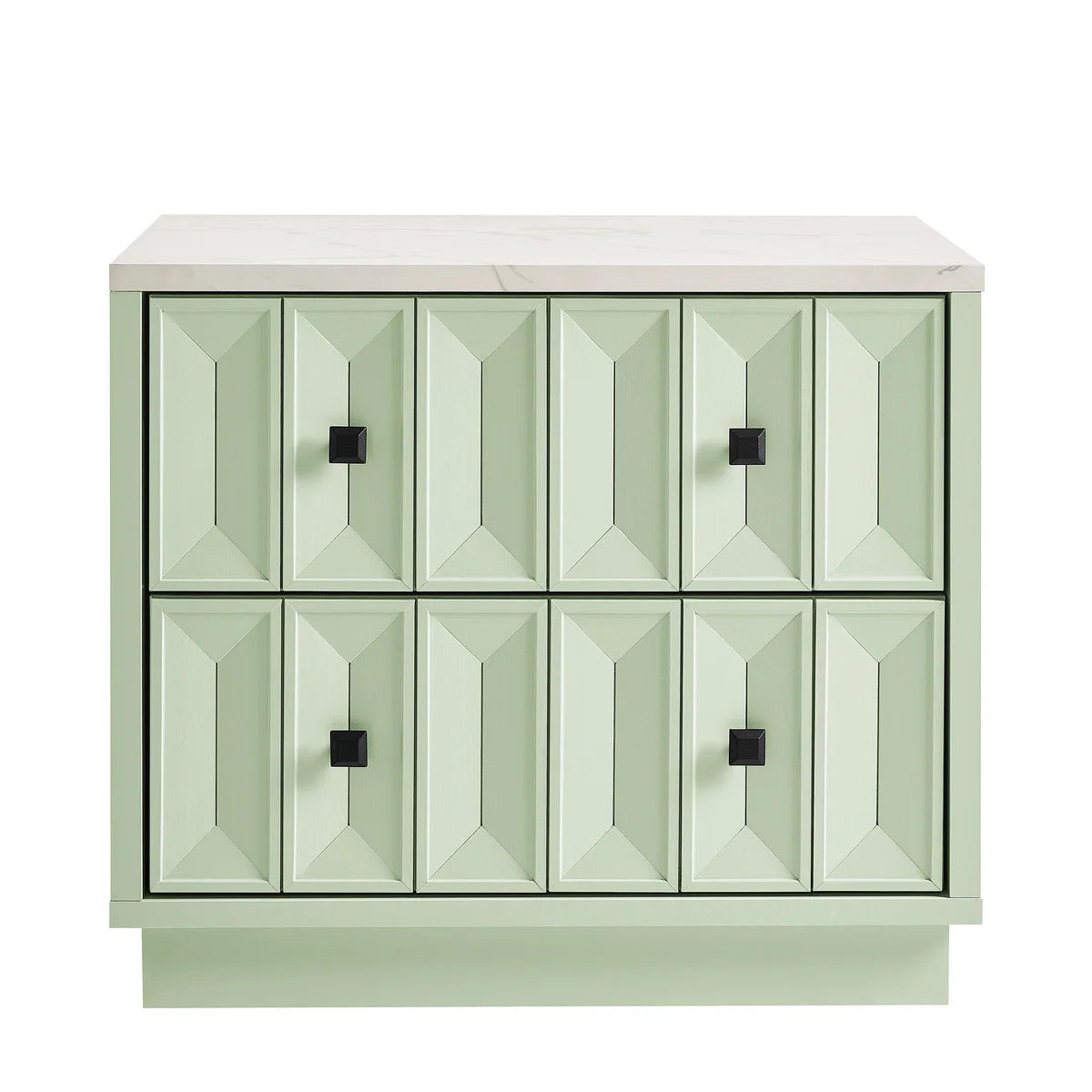 Mabry 23 Inch Geometric Faceted Two‑Drawer Nightstand