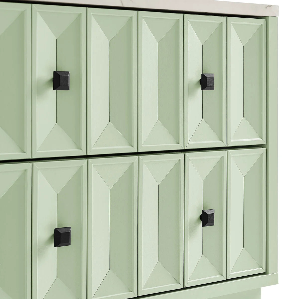 Mabry 23 Inch Geometric Faceted Two‑Drawer Nightstand