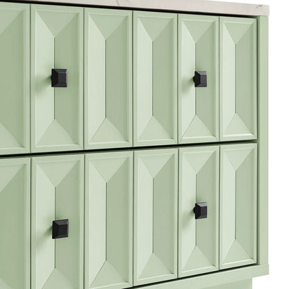 Mabry 23 Inch Geometric Faceted Two‑Drawer Nightstand