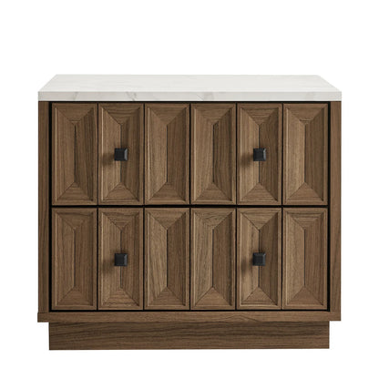 Mabry 23 Inch Geometric Faceted Two‑Drawer Nightstand