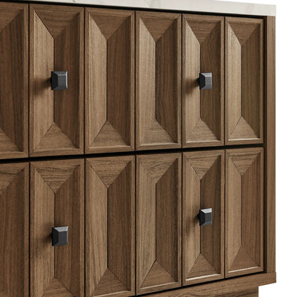 Mabry 23 Inch Geometric Faceted Two‑Drawer Nightstand