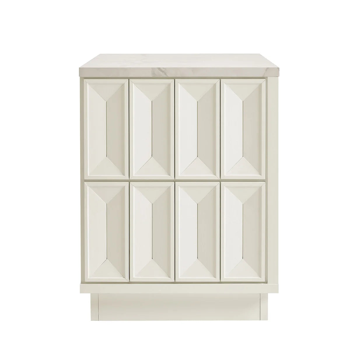 Mabry 23 Inch Geometric Faceted Two‑Drawer Nightstand