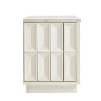 Mabry 23 Inch Geometric Faceted Two‑Drawer Nightstand