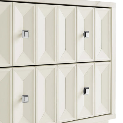 Mabry 23 Inch Geometric Faceted Two‑Drawer Nightstand