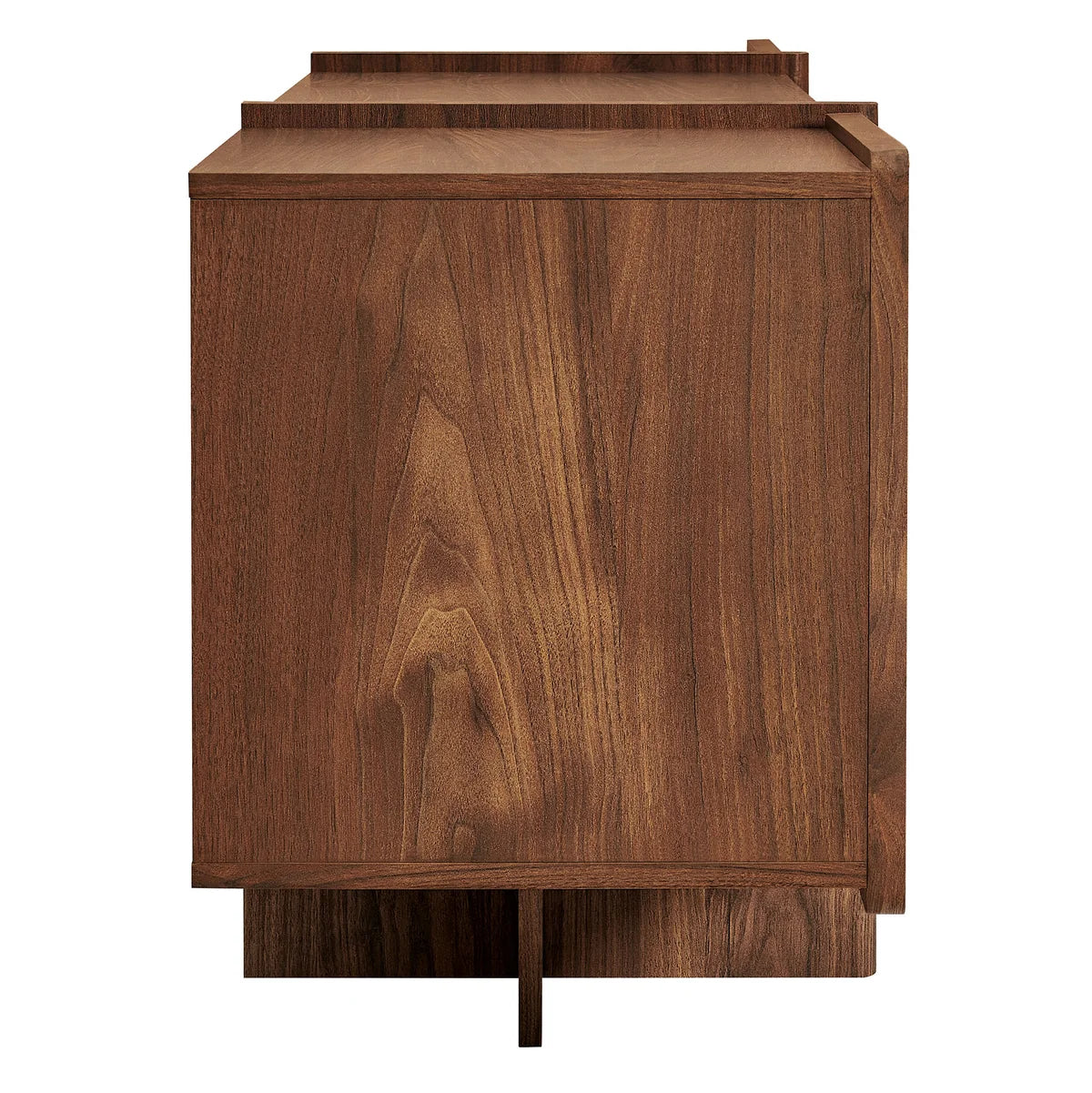 Yarrow 77.2" Fluted Four-Door TV Stand - Walnut Finish