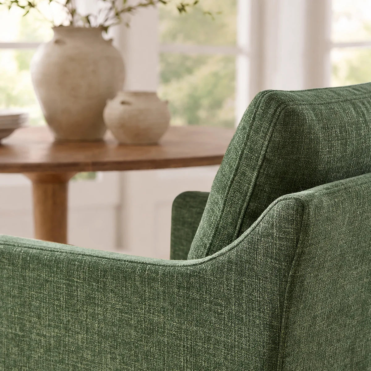 Serene Slipcovered Performance Fabric Dining Armchair
