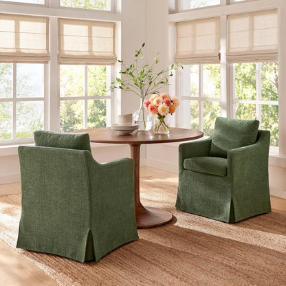 Serene Slipcovered Performance Fabric Dining Armchair