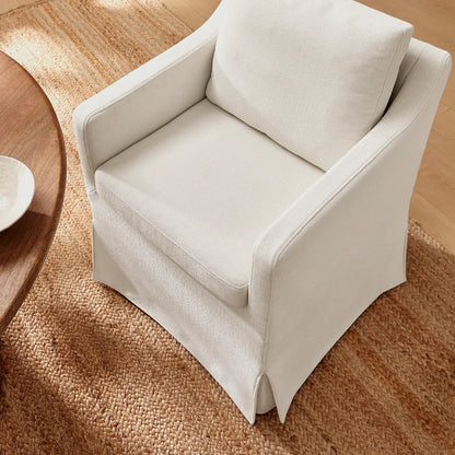 Serene Slipcovered Performance Fabric Dining Armchair