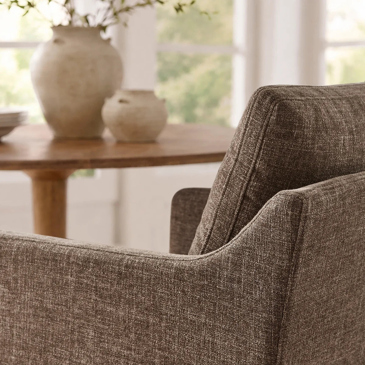 Serene Slipcovered Performance Fabric Dining Armchair