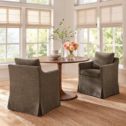 Serene Slipcovered Performance Fabric Dining Armchair