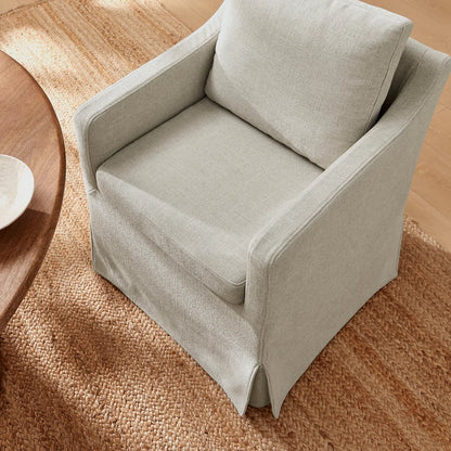 Serene Slipcovered Performance Fabric Dining Armchair