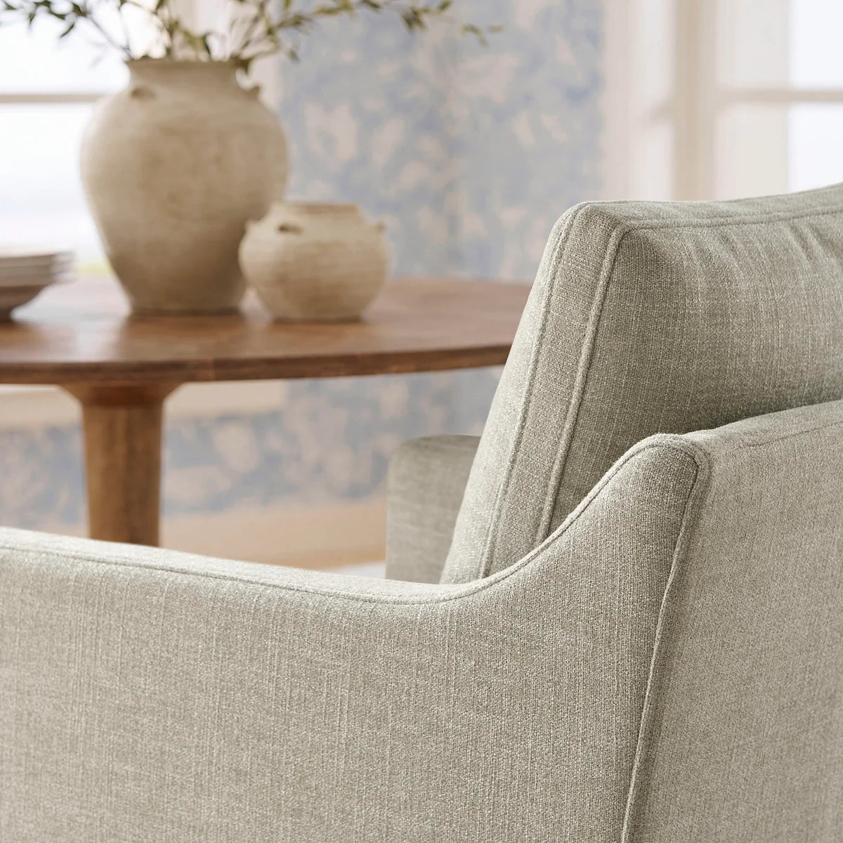 Serene Slipcovered Performance Fabric Dining Armchair