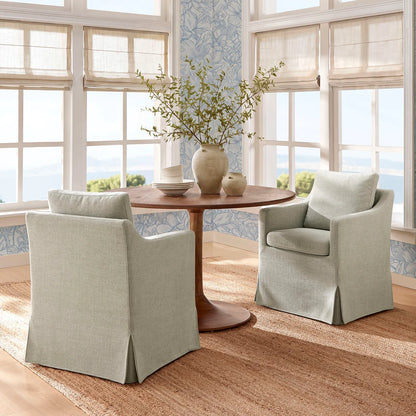 Serene Slipcovered Performance Fabric Dining Armchair