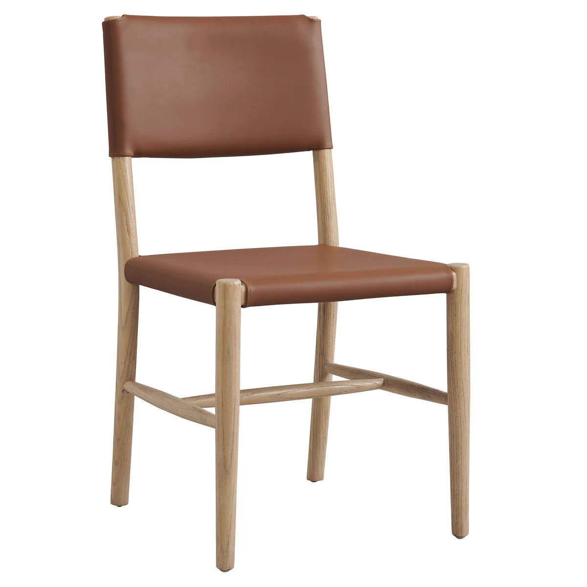 Dover Wood Vegan Leather Dining Side Chair in Natural