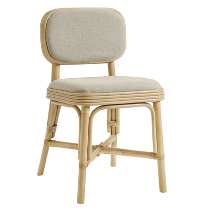 Bahari Upholstered Rattan Dining Chair Natural