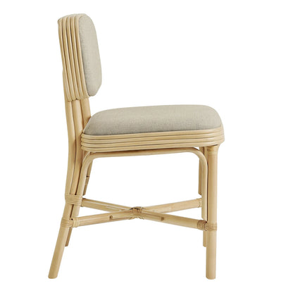 Bahari Upholstered Rattan Dining Chair Natural