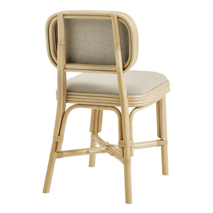 Bahari Upholstered Rattan Dining Chair Natural